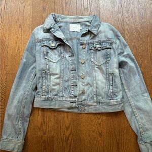 Aritzia Talula Blue Cropped Jean Jacket